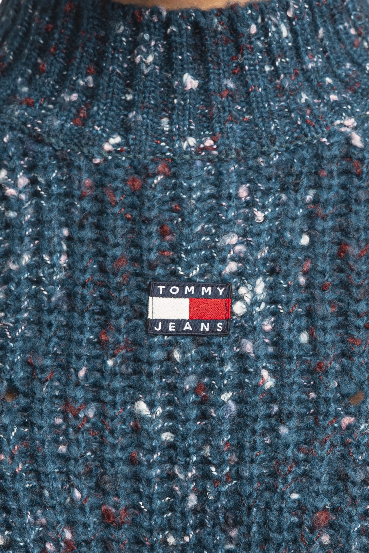 TOMMY JEANS Monckneck marled yarn swater